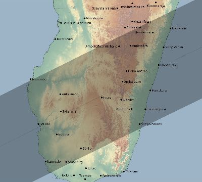 Map of the eclipse path across Madagascar on 12/23/2671
