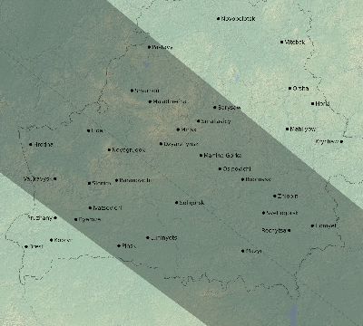 Map of the eclipse path across Belarus on 06/17/2672