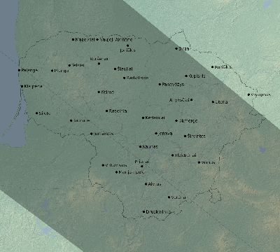 Map of the eclipse path across Lithuania on 06/17/2672