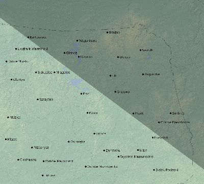 Map of the eclipse path across Poland on 06/17/2672