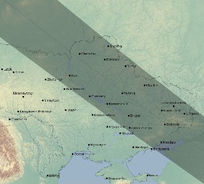 Map of the eclipse path across Ukraine on 06/17/2672