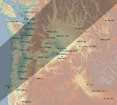 Map of the eclipse path across United States on 06/17/2672
