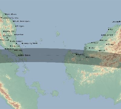 Map of the eclipse path across Malaysia on 04/28/2674
