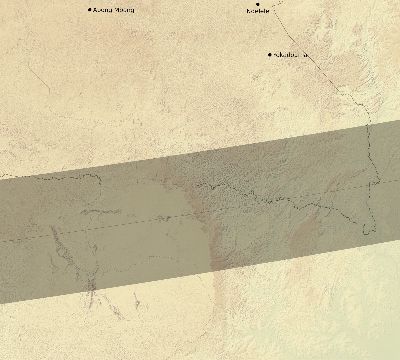 Map of the eclipse path across Cameroon on 10/21/2674