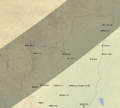 Map of the eclipse path across Republic of the Congo on 04/17/2675