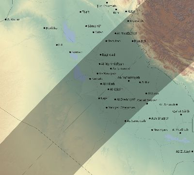 Map of the eclipse path across Iraq on 04/17/2675