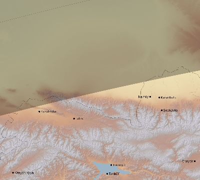 Map of the eclipse path across Kyrgyzstan on 04/17/2675