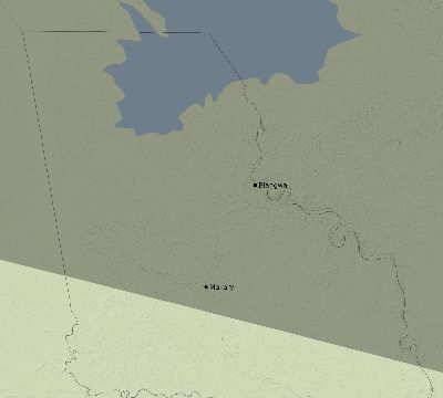 Map of the eclipse path across Cameroon on 10/11/2675