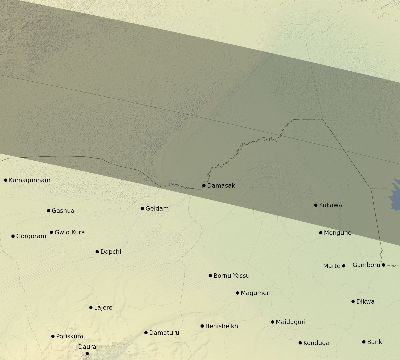 Map of the eclipse path across Nigeria on 10/11/2675