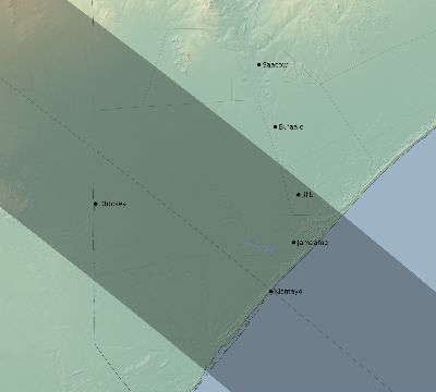 Map of the eclipse path across Somalia on 10/11/2675