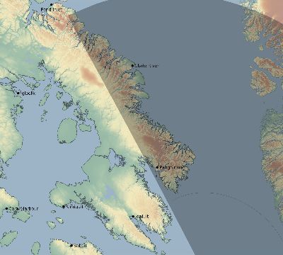 Map of the eclipse path across Canada on 04/05/2676