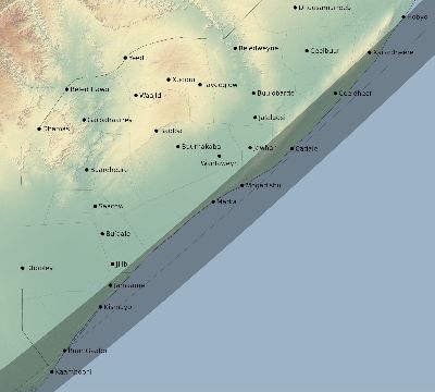 Map of the eclipse path across Somalia on 02/03/2679