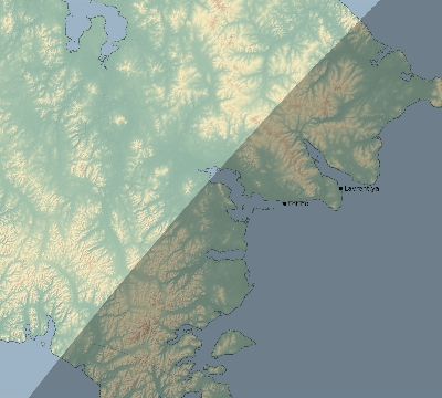 Map of the eclipse path across Russia on 01/23/2680