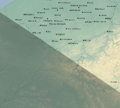 Map of the eclipse path across Belgium on 06/08/2681