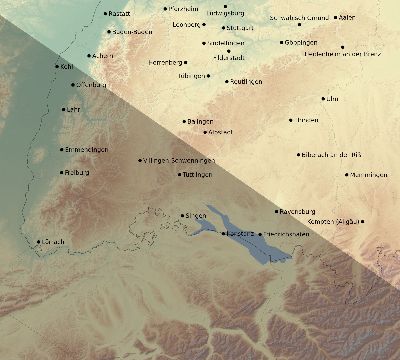 Map of the eclipse path across Germany on 06/08/2681