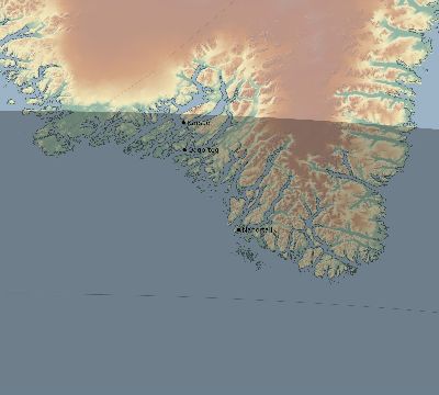 Map of the eclipse path across Greenland on 06/08/2681