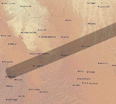 Map of the eclipse path across Angola on 05/29/2682