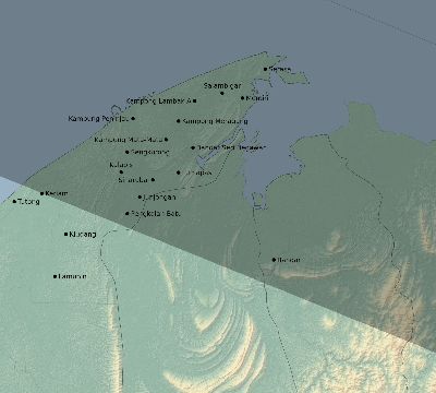 Map of the eclipse path across Brunei on 05/29/2682