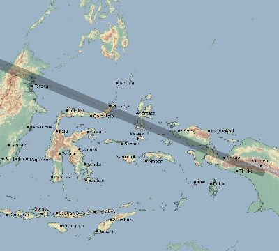Map of the eclipse path across Indonesia on 05/29/2682