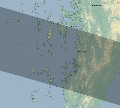 Map of the eclipse path across Myanmar on 05/29/2682