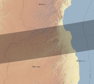 Map of the eclipse path across Malawi on 11/21/2682
