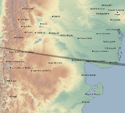 Map of the eclipse path across Argentina on 09/20/2685