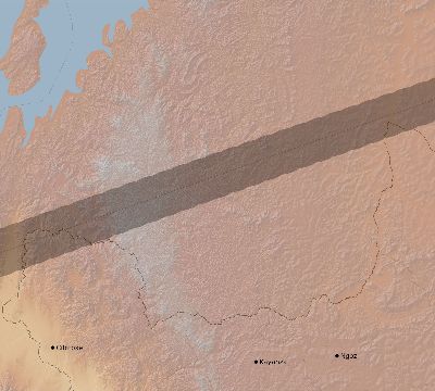 Map of the eclipse path across Burundi on 03/16/2686