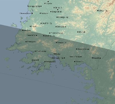 Map of the eclipse path across North Korea on 09/10/2686