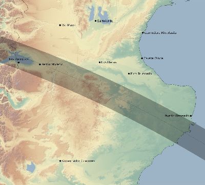 Map of the eclipse path across Argentina on 07/19/2688