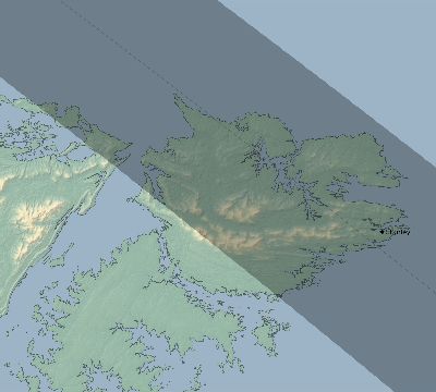 Map of the eclipse path across Falkland Islands on 07/19/2688
