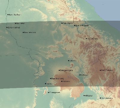 Map of the eclipse path across Laos on 07/09/2689