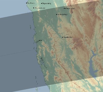 Map of the eclipse path across Myanmar on 07/09/2689