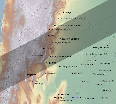 Map of the eclipse path across Argentina on 01/02/2690