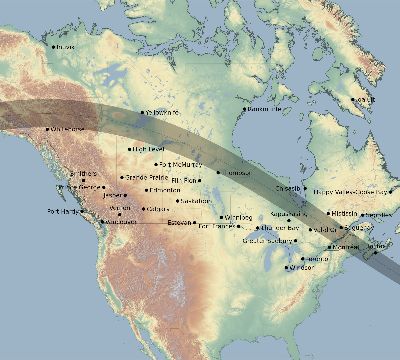 Map of the eclipse path across Canada on 06/28/2690