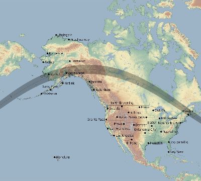 Map of the eclipse path across United States on 06/28/2690