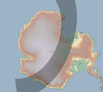 Map of the eclipse path across Antarctica on 12/22/2690