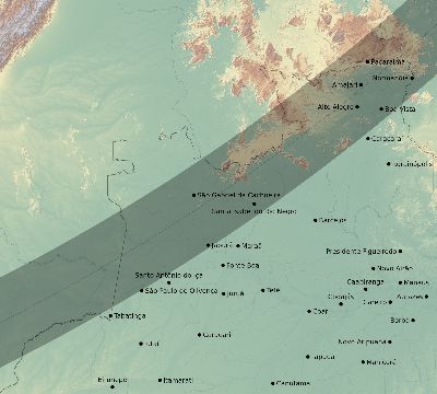 Map of the eclipse path across Brazil on 04/27/2693