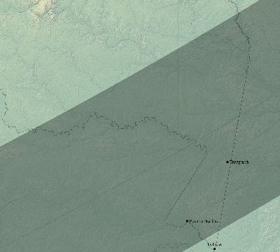 Map of the eclipse path across Colombia on 04/27/2693