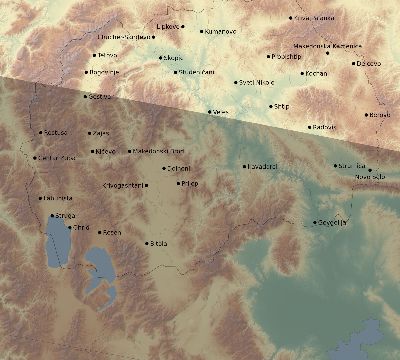 Map of the eclipse path across North Macedonia on 04/27/2693