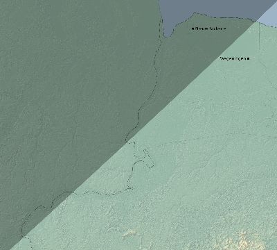 Map of the eclipse path across Suriname on 04/27/2693