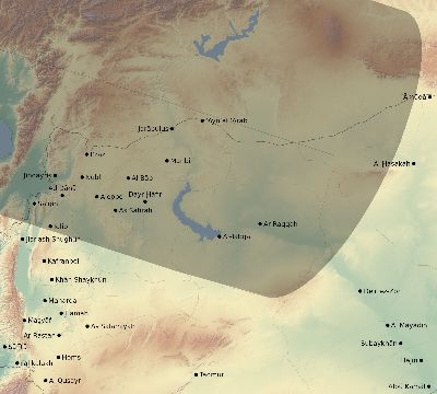 Map of the eclipse path across Syria on 04/27/2693