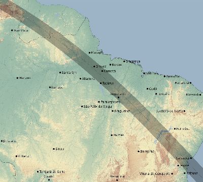 Map of the eclipse path across Brazil on 10/21/2693