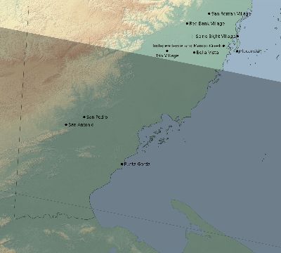 Map of the eclipse path across Belize on 10/21/2693