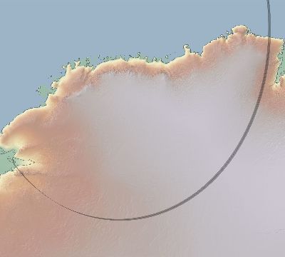 Map of the eclipse path across Antarctica on 10/11/2694