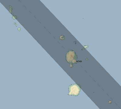 Map of the eclipse path across Vanuatu on 08/09/2697