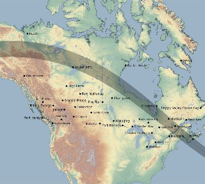 Map of the eclipse path across Canada on 06/19/2699