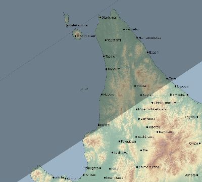 Map of the eclipse path across Japan on 06/19/2699