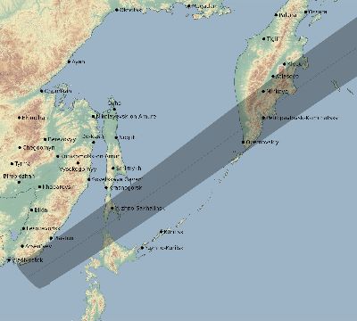 Map of the eclipse path across Russia on 06/19/2699