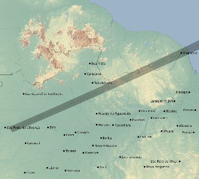 Map of the eclipse path across Brazil on 06/09/2700