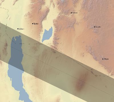 Map of the eclipse path across Ethiopia on 06/09/2700